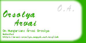 orsolya arvai business card