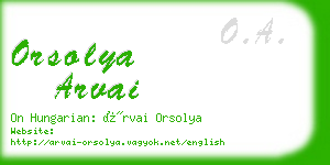 orsolya arvai business card